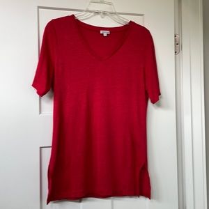 Kettlewell true Red linen tunic top in small